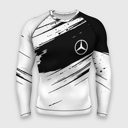 Рашгард мужской Mercedes benz краски чернобелая геометрия, цвет: 3D-принт