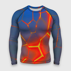 Рашгард мужской Грани огненнные абстракция, цвет: 3D-принт