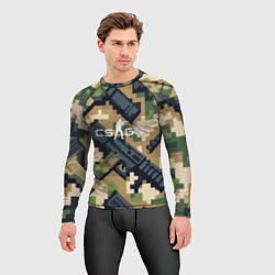 Рашгард мужской Counter Strike - pixel military pattern, цвет: 3D-принт — фото 2
