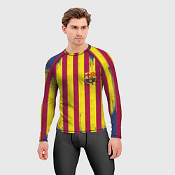 Рашгард мужской Полосатые цвета футбольного клуба Барселона, цвет: 3D-принт — фото 2