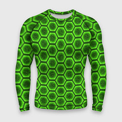 Рашгард мужской Энергетический щит - зеленый, цвет: 3D-принт