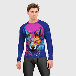 Рашгард мужской Волк в стиле поп-арт, цвет: 3D-принт — фото 2