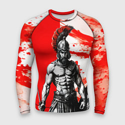 Рашгард мужской Гладиатор Спартак красно белые, цвет: 3D-принт