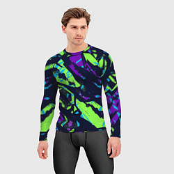 Рашгард мужской Разноцветные текстурные штрихи, цвет: 3D-принт — фото 2
