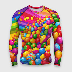Рашгард мужской Радужные пузырьки и радуга, цвет: 3D-принт