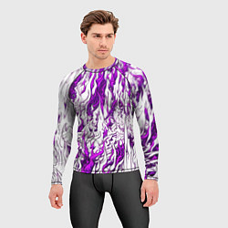 Рашгард мужской Белый и розовый узор, цвет: 3D-принт — фото 2