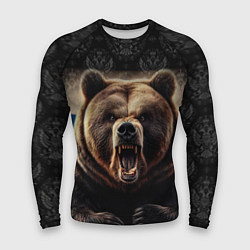 Рашгард мужской Агрессивный медведь России патриот, цвет: 3D-принт