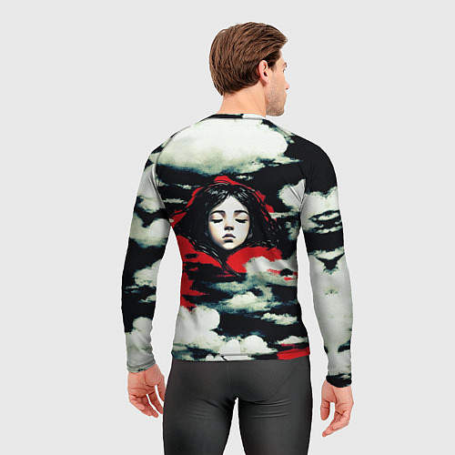 Мужской рашгард Девушка мечтающая в облаках / 3D-принт – фото 4