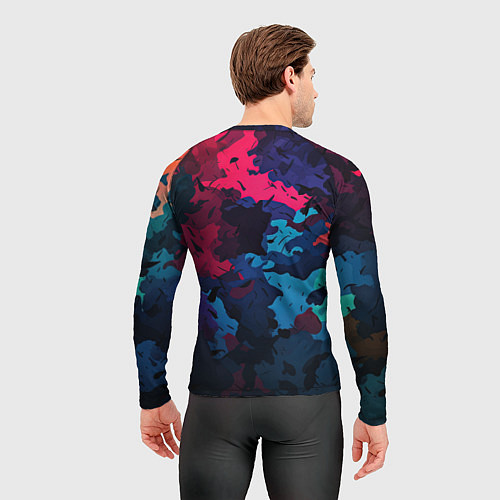 Мужской рашгард GTA 6 logo яркий неоновый камуфляжный стиль / 3D-принт – фото 4