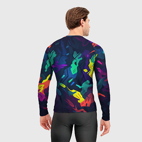 Мужской рашгард GTA 6 logo яркий неоновый камуфляжный стиль / 3D-принт – фото 4