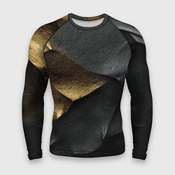 Рашгард мужской Черная текстура с золотистым напылением, цвет: 3D-принт