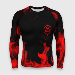 Рашгард мужской Linkin Park красный огонь лого, цвет: 3D-принт