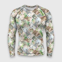Рашгард мужской Российские денежные купюры, цвет: 3D-принт