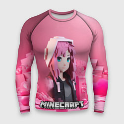 Рашгард мужской Minecraft девушка в розовом, цвет: 3D-принт