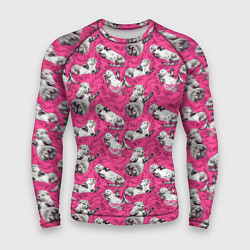 Мужской рашгард Выдры в розовой воде