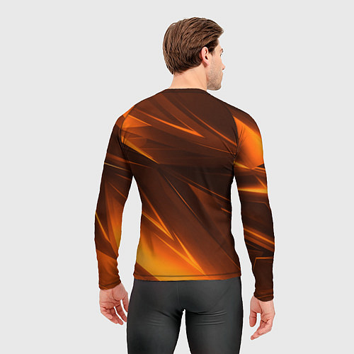 Мужской рашгард Geometry stripes orange / 3D-принт – фото 4