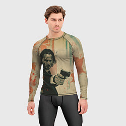 Рашгард мужской Джон Уик с пистолетом, цвет: 3D-принт — фото 2