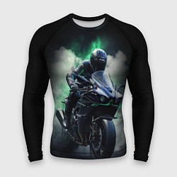 Рашгард мужской Мотоциклист в дыму, цвет: 3D-принт