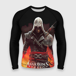 Рашгард мужской Assassins creed огненный фон вокруг, цвет: 3D-принт