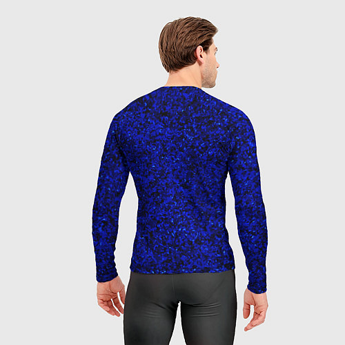Мужской рашгард Чёрно-синий ультрамарин абстрактная текстура / 3D-принт – фото 4