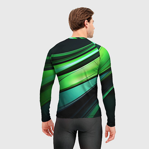 Мужской рашгард Абстрактные геометрические плавные линии минимализ / 3D-принт – фото 4