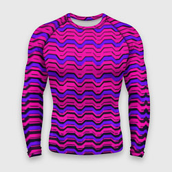 Рашгард мужской Розовые линии и чёрные полосы, цвет: 3D-принт