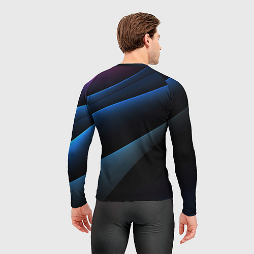 Мужской рашгард Синий стильный абстрактный геометрический стиль на / 3D-принт – фото 4