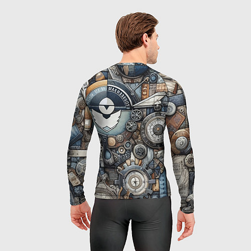 Мужской рашгард Механистический паттерн - авангард нейросеть / 3D-принт – фото 4