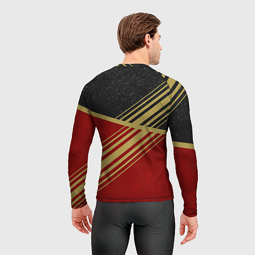 Мужской рашгард Великая отечественная - бордовый и золото / 3D-принт – фото 4