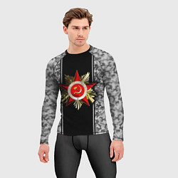 Рашгард мужской Великая отечественная- черно-белый камуфляж, цвет: 3D-принт — фото 2