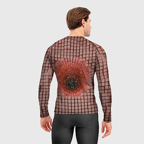 Мужской рашгард Кубические фрагменты телесного цвета с отверстием / 3D-принт – фото 4