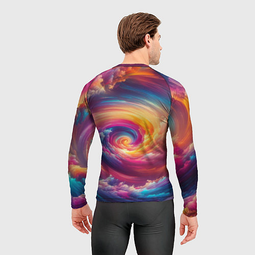 Мужской рашгард Водоворот ярких красок / 3D-принт – фото 4