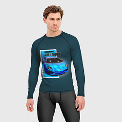 Рашгард мужской Спортивная итальянская машина Lamborghini Aventado, цвет: 3D-принт — фото 2
