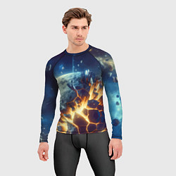 Рашгард мужской Взрыв планеты - космос от нейросети, цвет: 3D-принт — фото 2