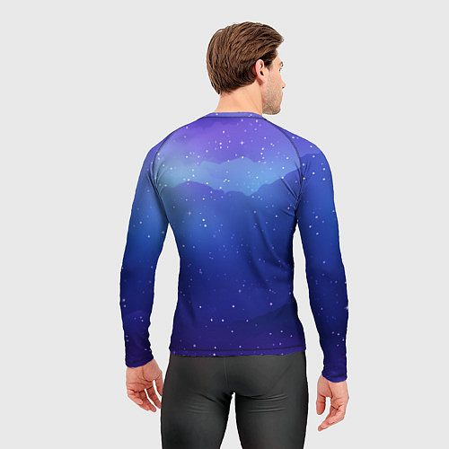 Мужской рашгард Синий космос и звезды / 3D-принт – фото 4