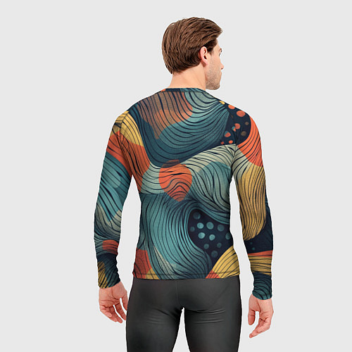 Мужской рашгард Волны линиями / 3D-принт – фото 4
