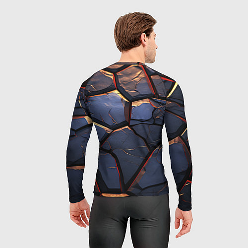 Мужской рашгард Темная абстрактная объемная плитка / 3D-принт – фото 4