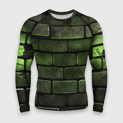 Мужской рашгард Зеленые неоновые кирпичи