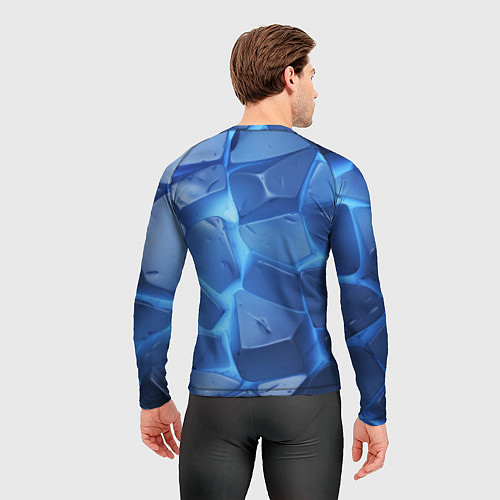 Мужской рашгард Синие ледяные плиты с разломом / 3D-принт – фото 4