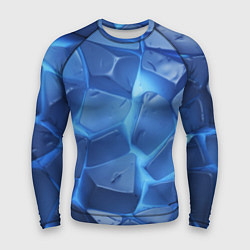 Рашгард мужской Синие ледяные плиты с разломом, цвет: 3D-принт