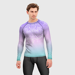 Рашгард мужской Розово-голубой градиент с узором мандала, цвет: 3D-принт — фото 2