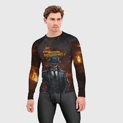 Рашгард мужской PUBG персонаж - город в огне, цвет: 3D-принт — фото 2