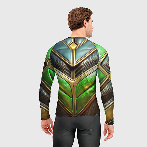 Мужской рашгард Футуристичная объемная текстура из кожи / 3D-принт – фото 4