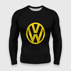 Рашгард мужской Volkswagen logo yellow, цвет: 3D-принт