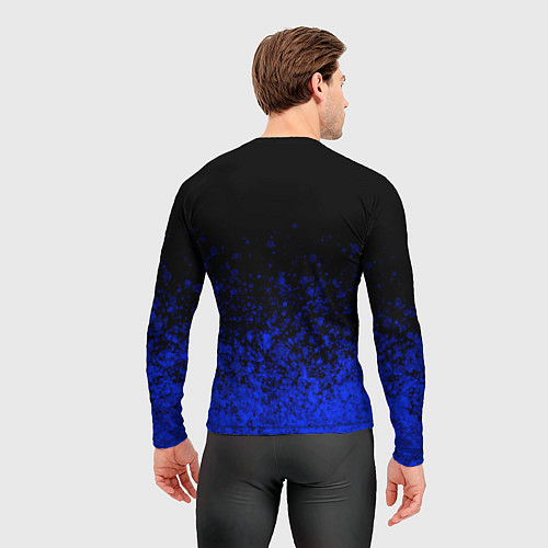 Мужской рашгард Чёрный и ультрамарин абстрактный / 3D-принт – фото 4