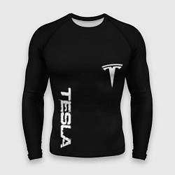 Мужской рашгард Tesla logo white