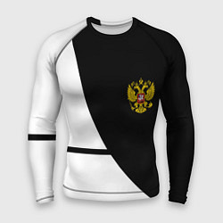 Мужской рашгард Герб РФ текстура спорт