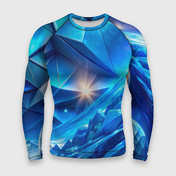 Мужской рашгард Синяя объемная абстракция со вспышкой