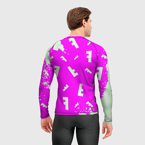 Мужской рашгард Fortnite pattern pink / 3D-принт – фото 4