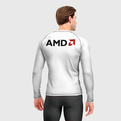 Мужской рашгард AMD ryzen logo white / 3D-принт – фото 4